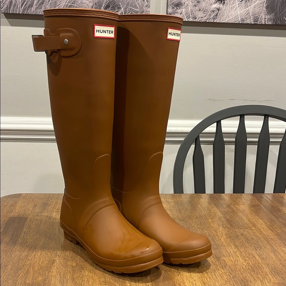 Hunter Tall Rain Boots in Brown